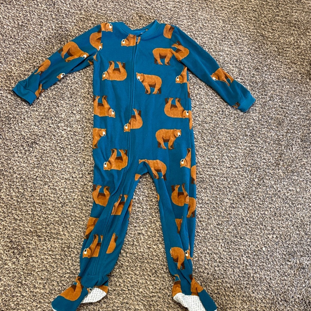 Carter's Teal and Brown Bear Footie